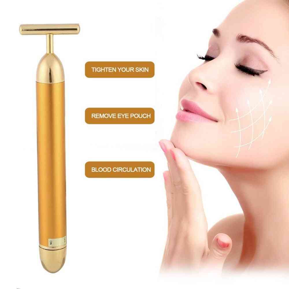 Slimming Face Massage Tool - Facial Beauty Roller, Vibration Massager Stick For Skin Tightening, Wrinkle Removal