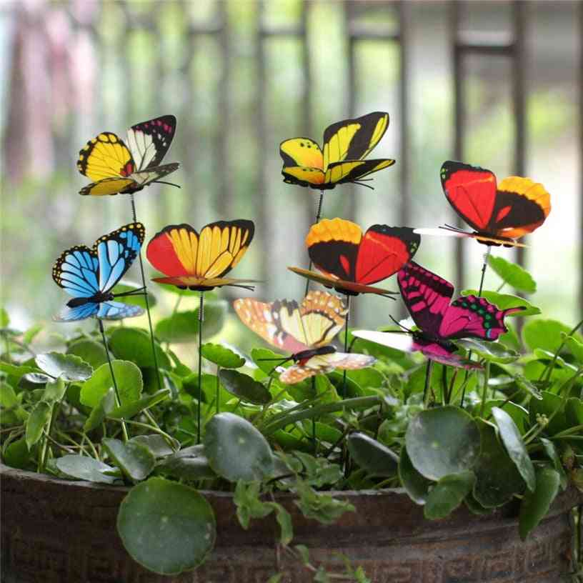 Mazzo di farfalle fioriera da giardino - vaso di fiori colorato stravagante con farfalle - 5 pezzi