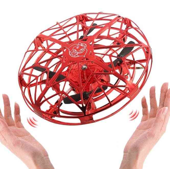 Anti kollision flygande ufo helikopter- magisk hand ufo flygande bollplan, sensing mini rc drone - röd