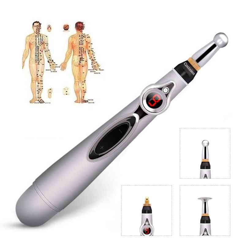 Elektronisk akupunktur penna elektriska meridianer laserterapi, läka mikroström massagepenna, meridian energi penna lindring smärta - 1 enhet med låda