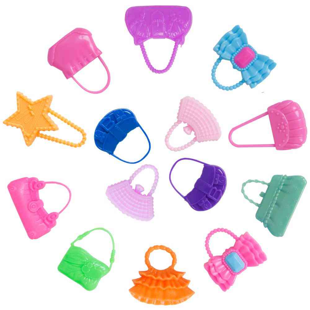 Poppenaccessoires - ketting, bril, kronen, handtassen - kleding voor barbie-pop -