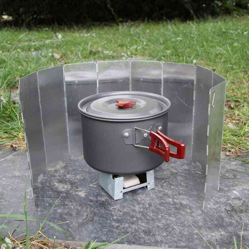 Fold Camping Cooker Gas Stove, Wind Shield Screen Foldable Outdoor