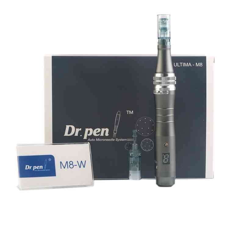 Professionell trådlös digital display -6 nivåer dr. penna ultima m8 micronedling penna av uppladdningsbara hudvårdssatser - EU-kontakt