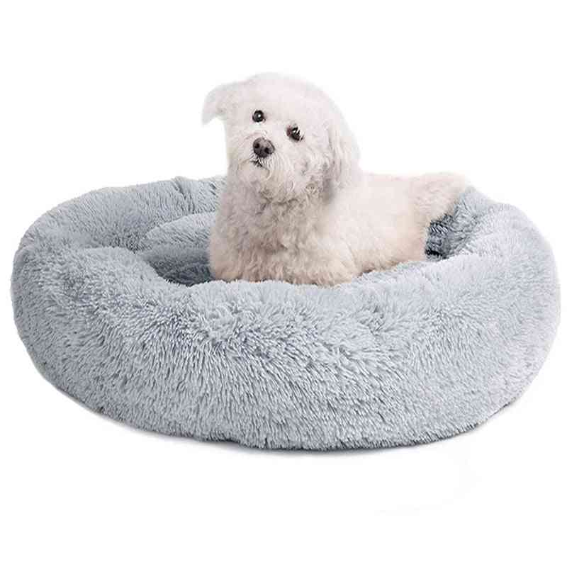 кръгло легло дълъг плюшен кош за куче