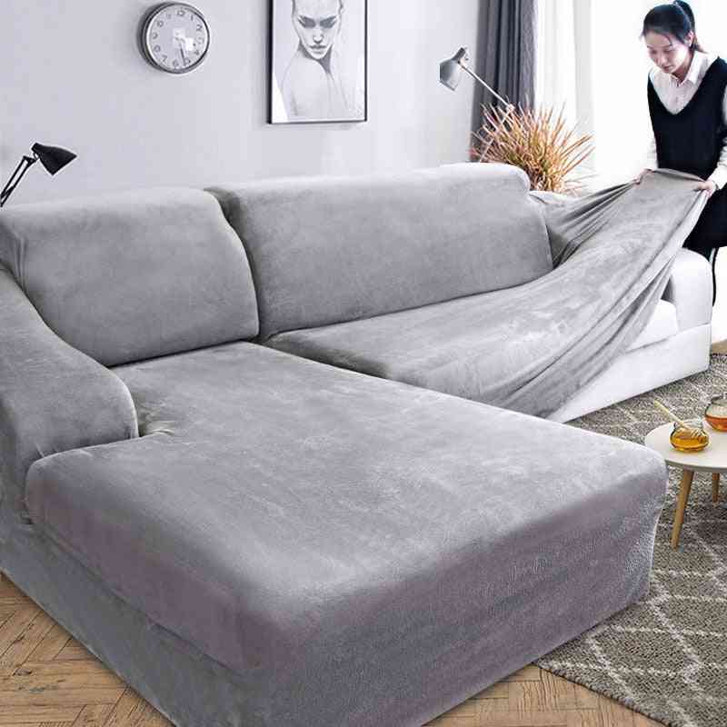 кадифено плюшено покривало на дивана l за хола еластични мебели, диван калъф шезлонг ъглов ъглов диван покривало