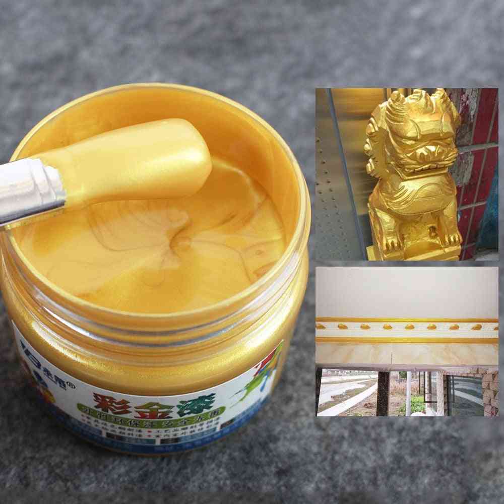Water Based Gold  Lacquer Paint For Wood Varnish - Coating For Arts Craft & Furniture