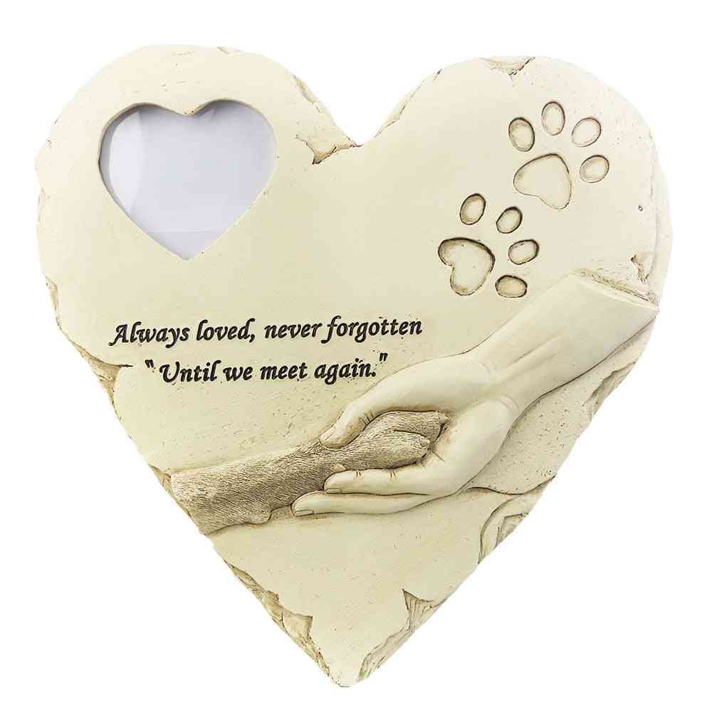 Memorial Funeral Footprint Shaped - Photo Tombstone For Pets