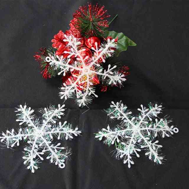 Julefest hvit snøfnugg dekor til hjemmet hengende - nyttår xmas tree ornament - 2m lys-a