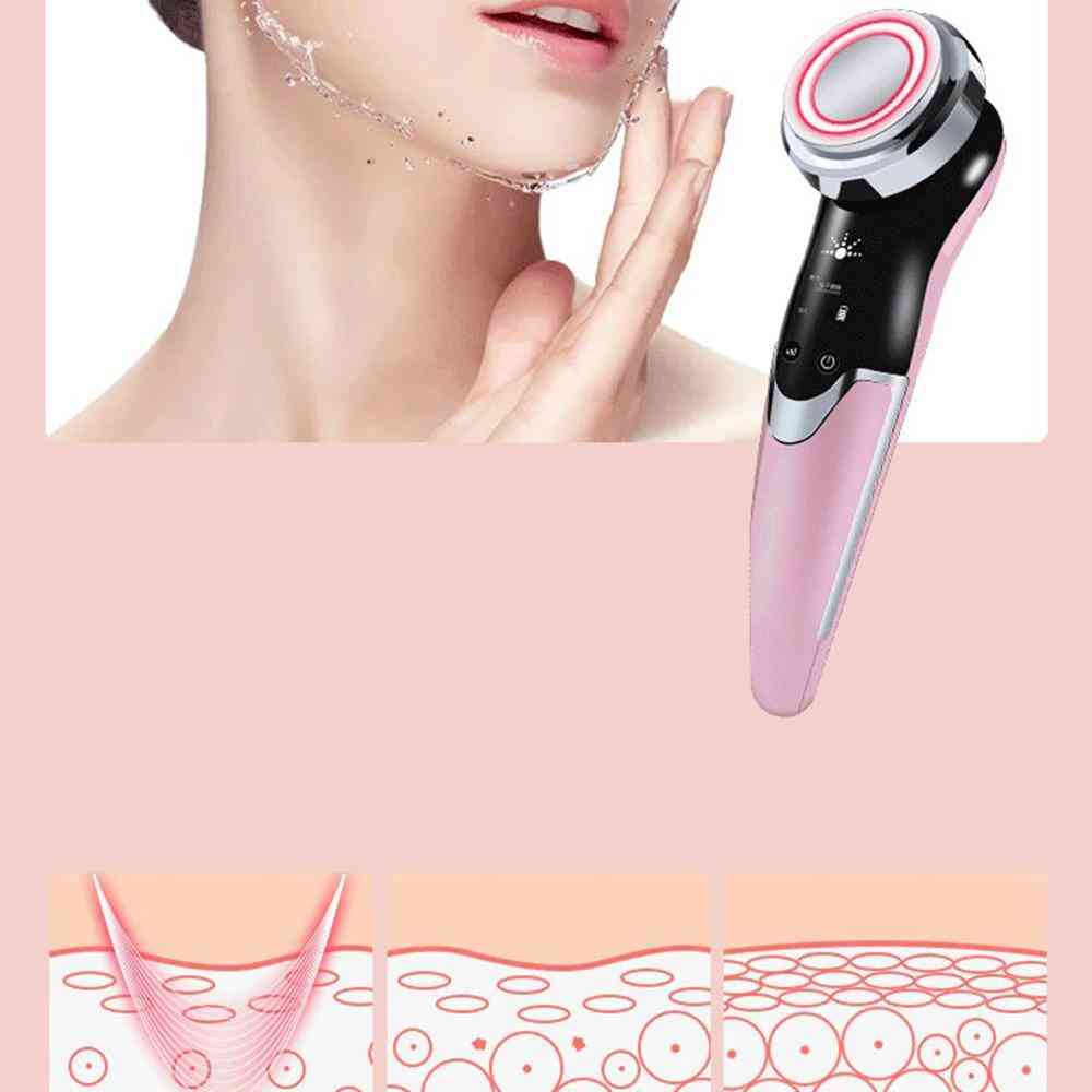 Electroporación LED fotón terapia de luz dispositivo de belleza masajeador facial antienvejecimiento - rosa