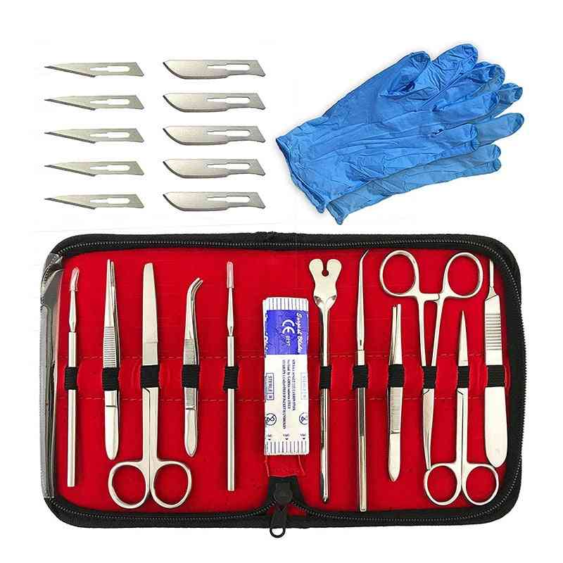 Dissection Stainless Steel Scissors - Anatomical Tweezers Needle Medical Experiment Tool Probe Set