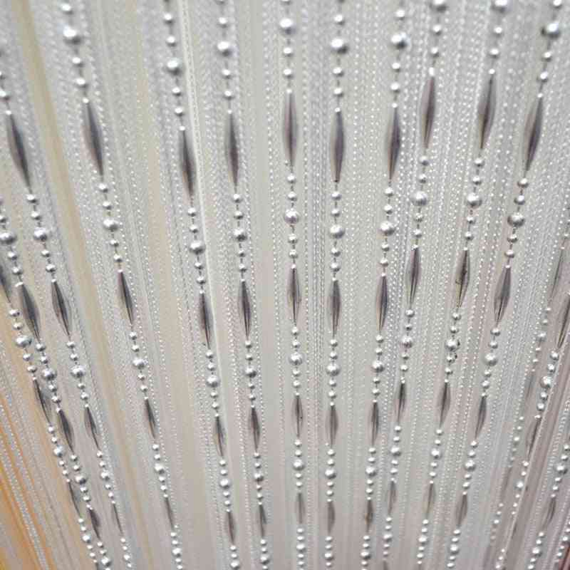 Beads Line Modern Yarn Dyed Curtains For Home Living Room, Hotel Cafe Interior Decoration