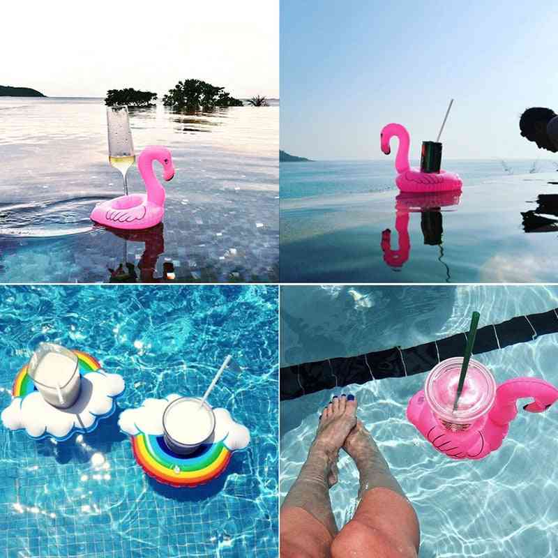 Napihljivo držalo za pijačo flamingo zwembad speelgoed- plavajoča skodelica pivobeach party bouee gonflable