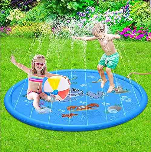 Tapis d'eau pour enfants, coussin de pulvérisation d'eau pour enfants en bas âge, piscine extérieure - 100 cm bleu
