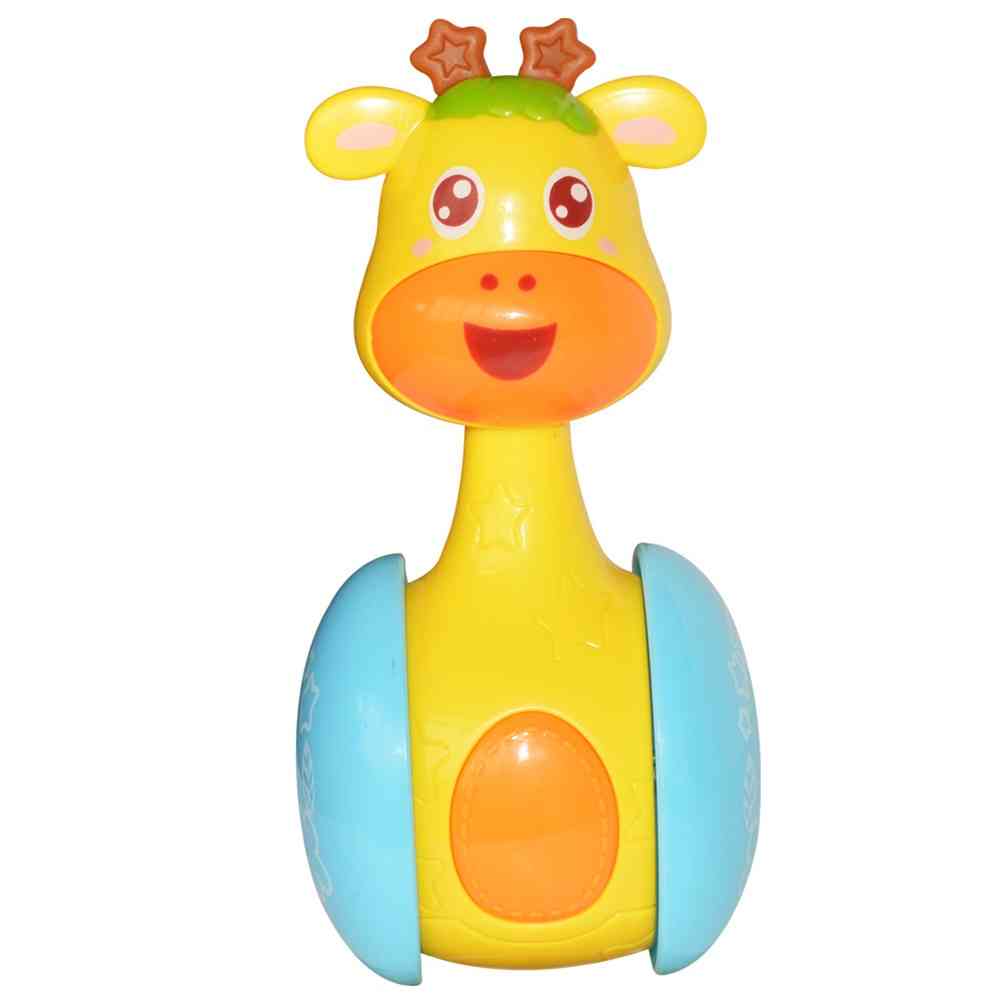 Baby Cute Cartoon Environmental Protection Printing Technology- Deer Rattles Tumbler Doll, Bell Music Learning Educational Toy (1)