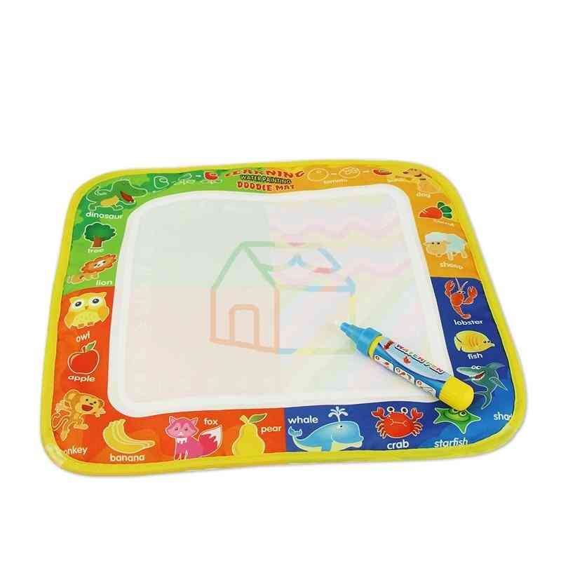 Tegning legetøj vandmåtte 29 * 29,5 cm bordmaleri og skrivedoodle med magisk pen giftfri tegnebræt til børn - 1 pen