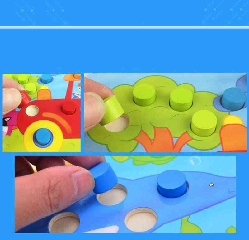 Color cognition board montessori educational, wood toy for- jigsaw early learning game match cl0545h