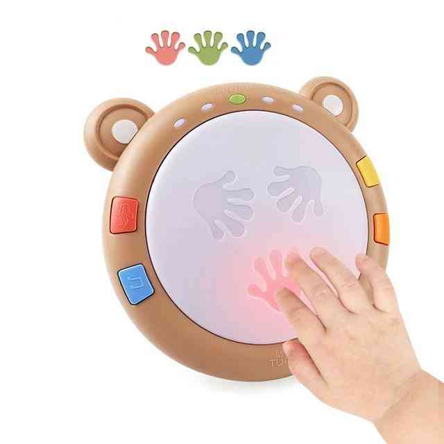 Handtrommels kinderen muziekinstrumenten pat drum speelgoed 6-12 maanden - zilver