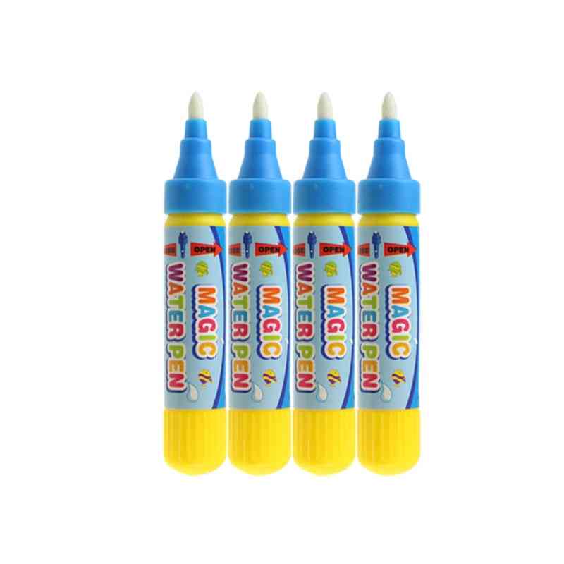 4stk / sett magisk pennemalingmatte, vanntegning, maleri skrivematte penn doodle lekverktøy utdanning leketøy for barn - 4 stk blå penn
