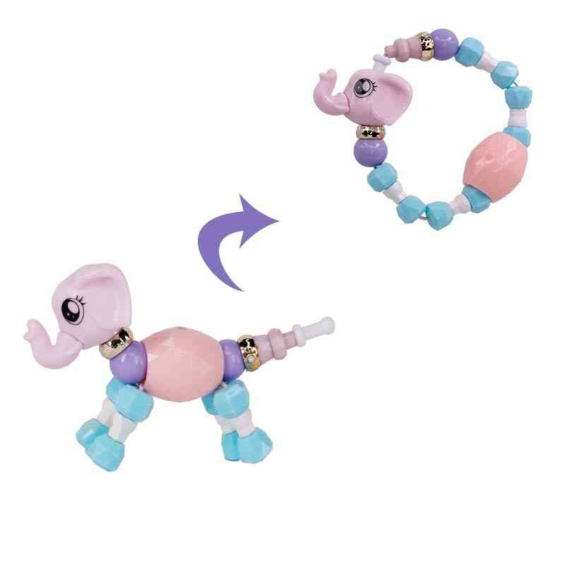 1/5 pezzi ragazze giocattoli fatti a mano perline braccialetto braccialetti per feste per bambini- fai da te animali magici varietà braccialetti collana regali educativi - 1 pz casuale