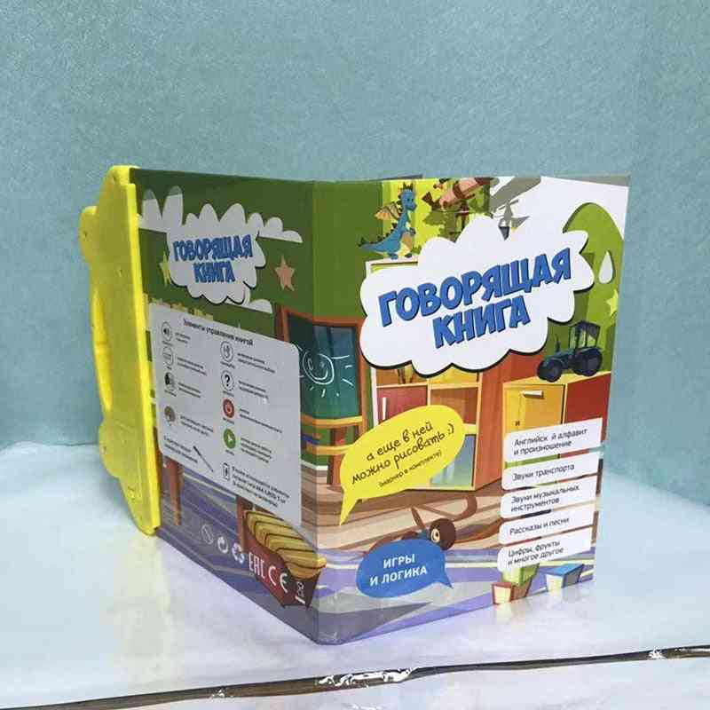 Russisk sprog læsebog læring e-bog til børn - interaktiv stemmelæsebog tidlige uddannelsesmæssige undersøgelse legetøj gaver (hvid) -