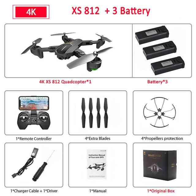 Xs812 With Gps, 5g, Wifi Fpv With 4k Hd Camera Rc Drone Quadcopter