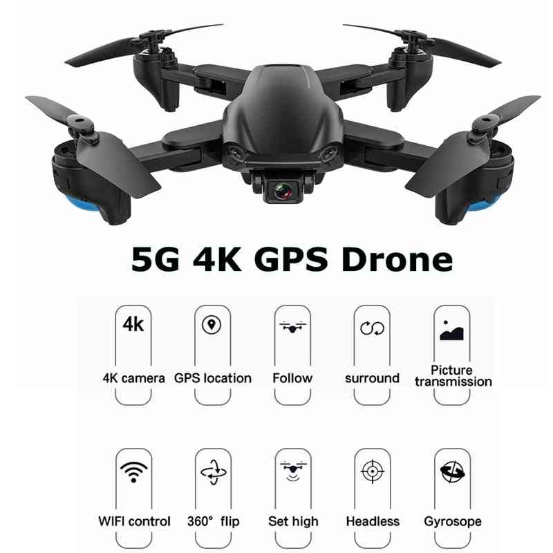 Profesionálny gps dron - 4k s duálnym fotoaparátom, rc kvadrokoptéra mini dron