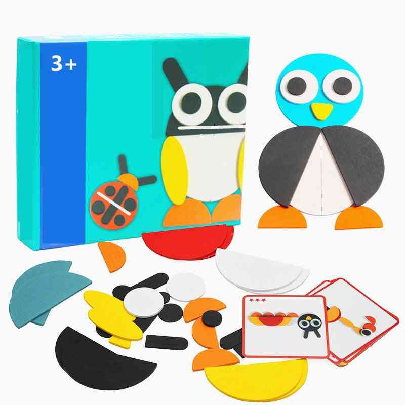 Комплект дървени дъски за животни 50бр. Цветни за деца, обучаващи се развиващи играчки (без оригинална кутия)