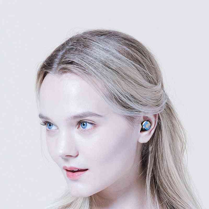 Nuevos auriculares inalámbricos f9, auricular bluetooth 5.0, tws hifi mini auriculares internos deportivos para correr, soporte para teléfonos ios / android llamada hd - botón negro f9