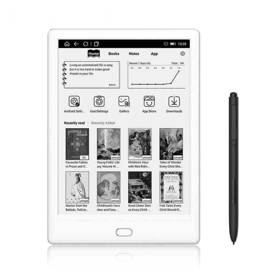 E-Reader mit 7,8 '' 300ppi E-Ink-Touchscreen 8-Kern 1,5 GHz, eingebaute hörbare 2g / 32gb Android 6.0 Geschenk Bleistiftmine -