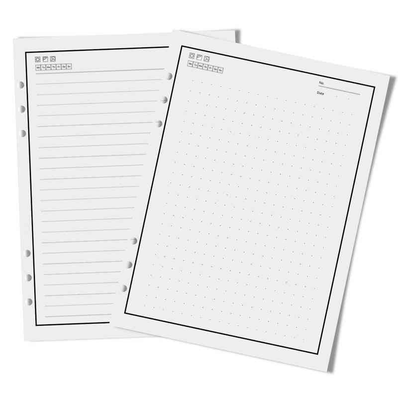 Recarga, reutilizable, papel interior borrable inteligente para cuaderno, compatible con pu a5 - todo punteado