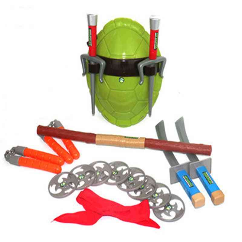 Ninja Tortoise Cos Dressed Weapon Suit, Turtle Shell And Eye Mask Cosplay Set Child Toy