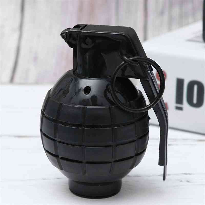 Rekwizyty do granatów z lśniącymi zabawkami świetlnymi - wirtualne efekty dźwiękowe rekwizyty do granatów ręcznych model wojskowy nie dostarcza baterii czarny -