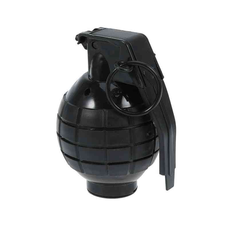 Accessoires de grenade avec des jouets de tour de lumière brillante - effets sonores virtuels accessoires de grenade à main modèle militaire ne fournit pas de batterie noire -