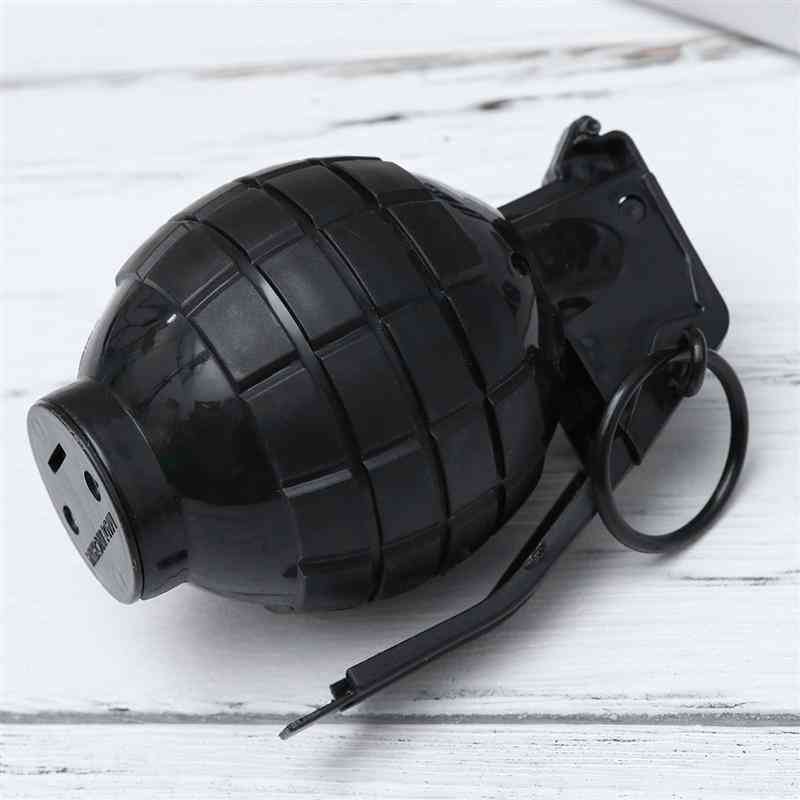 Accessoires de grenade avec des jouets de tour de lumière brillante - effets sonores virtuels accessoires de grenade à main modèle militaire ne fournit pas de batterie noire -