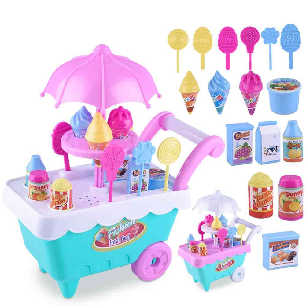 Lovely Simulation Candy, Lollipop, Ice Cream Plastic Trolley Toy