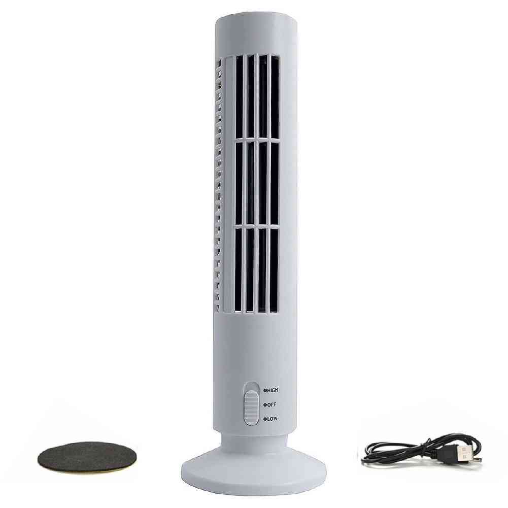 Usb portátil vertical sem lâmina, ventilador de torre de resfriamento de mesa mini ar condicionado para casa / escritório - preto