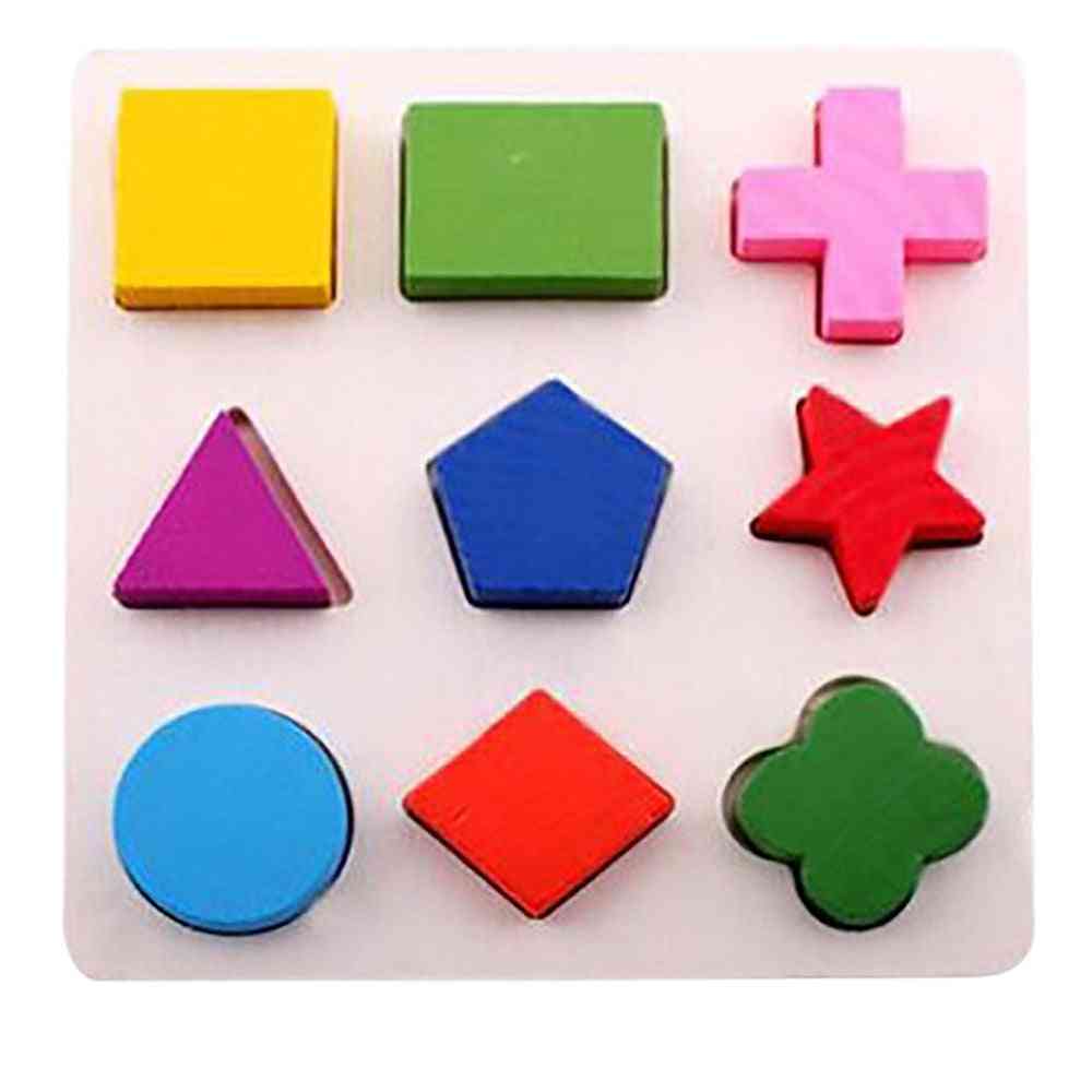 Imagination Kids Baby Wooden Geometry Building Puzzle - Learning Educational Toy