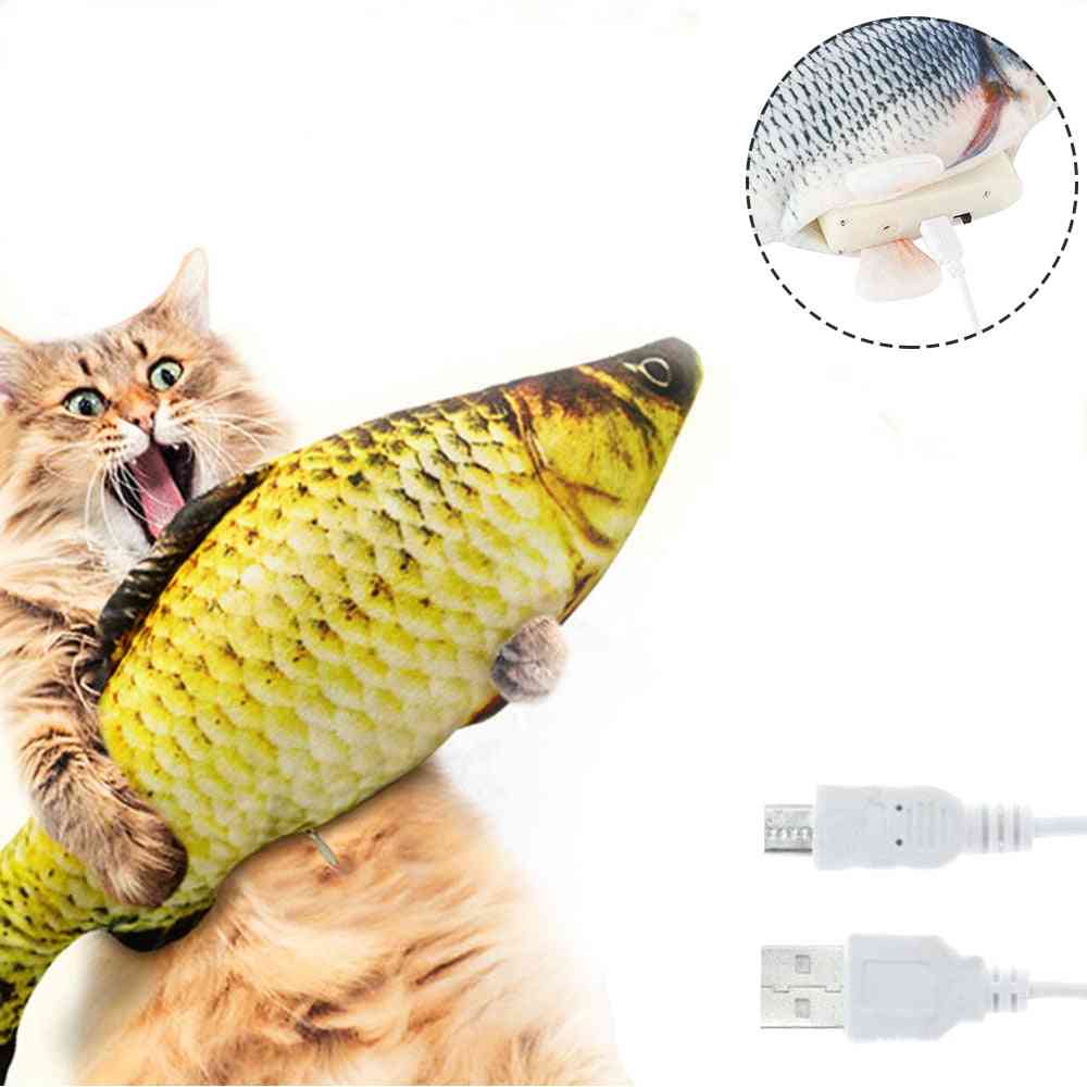 Jucărie de pește electrică, cu simulare de încărcare USB 3D pentru animale de companie