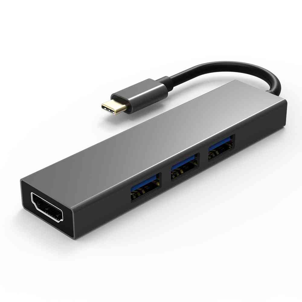 Type C To Hdmi 4k, Usb3.0 Hub Cable Adapter For Any Device