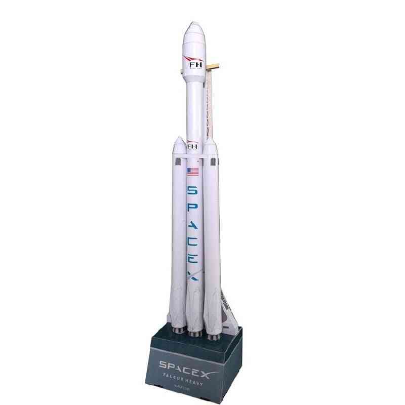 Teška raketa od 18 cm spacex falcon - 3d građevinske setove modela papirnatih karata edukativna igračka