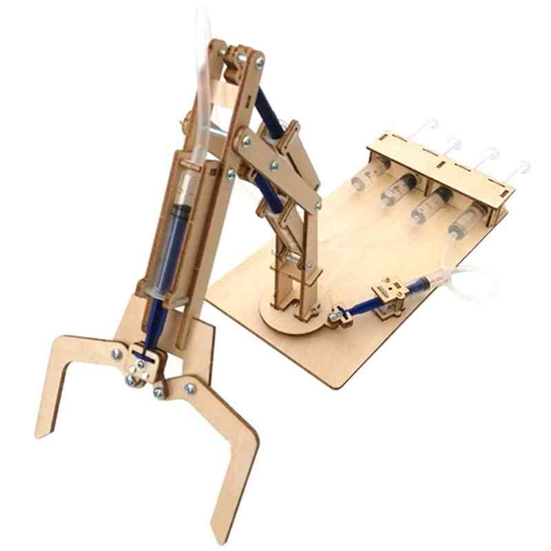 Hydraulische mechanische armmodellen & bouwspeelgoed -wetenschap & onderwijsmodel speelgoed voor kinderen (houtkleur) -