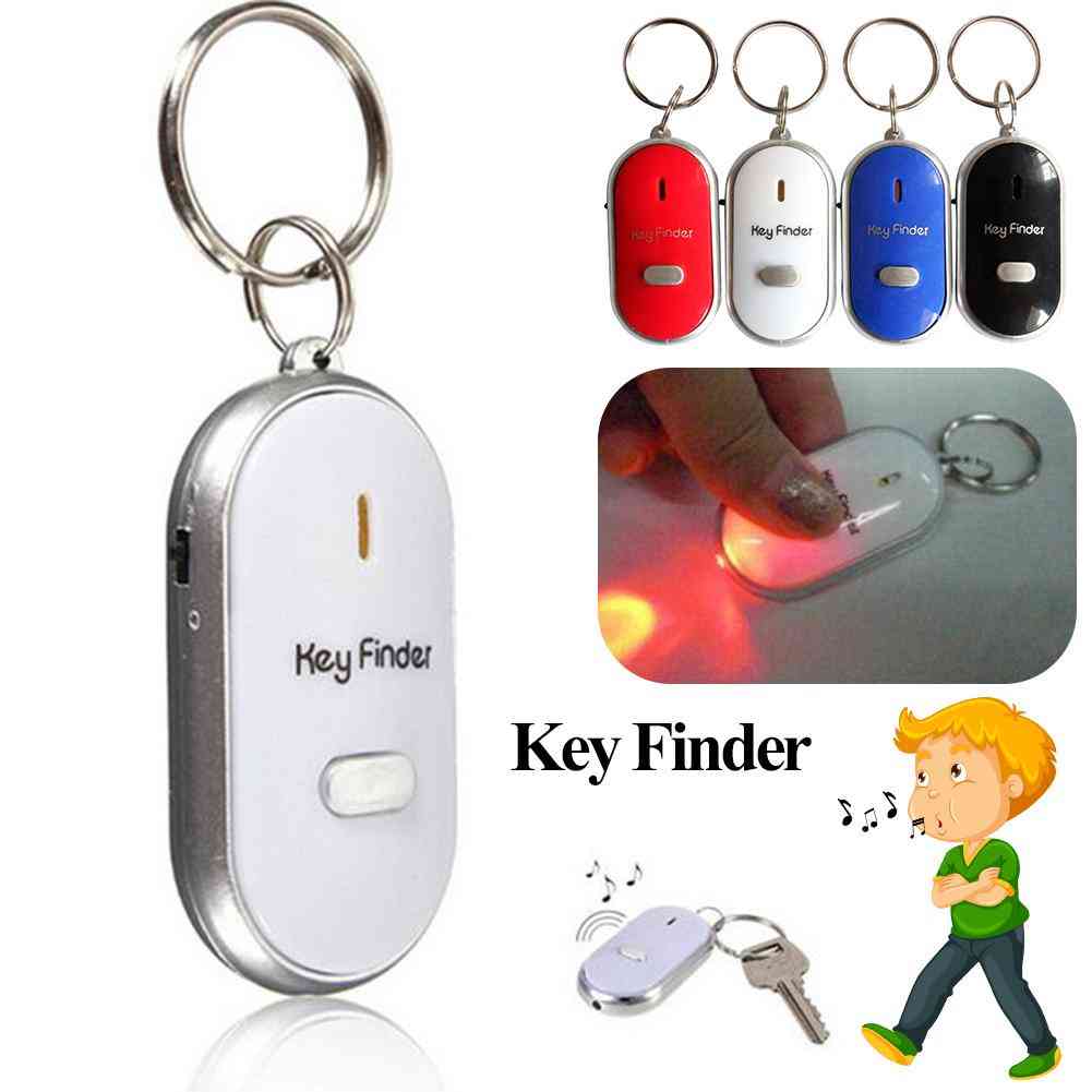Key Finder, Anti-Lost Smart Key mit LED-Taschenlampe - Whistle Key Finder Tracker - schwarz