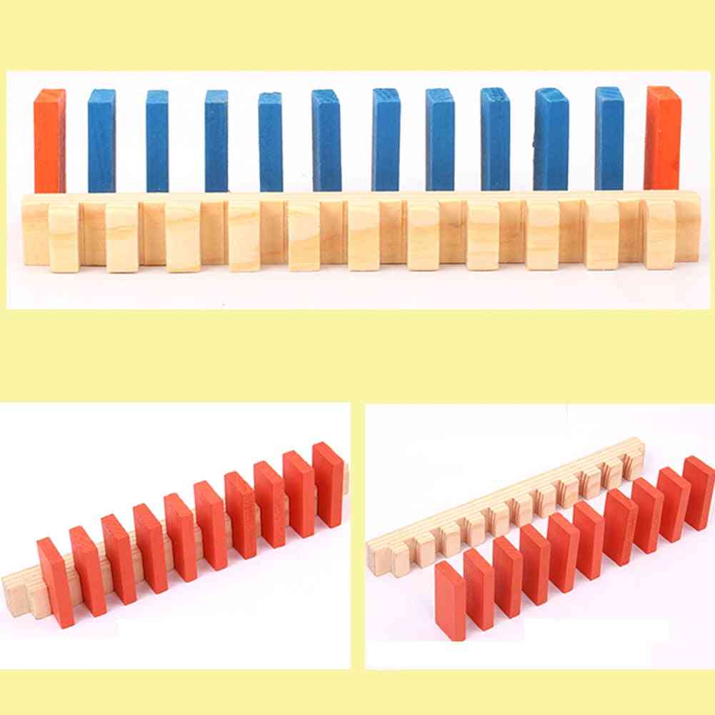 120 stks / set regenboog houten domino blokken puzzel speelgoed voor kinderen-educatief speelgoed - 1 stks domino helper