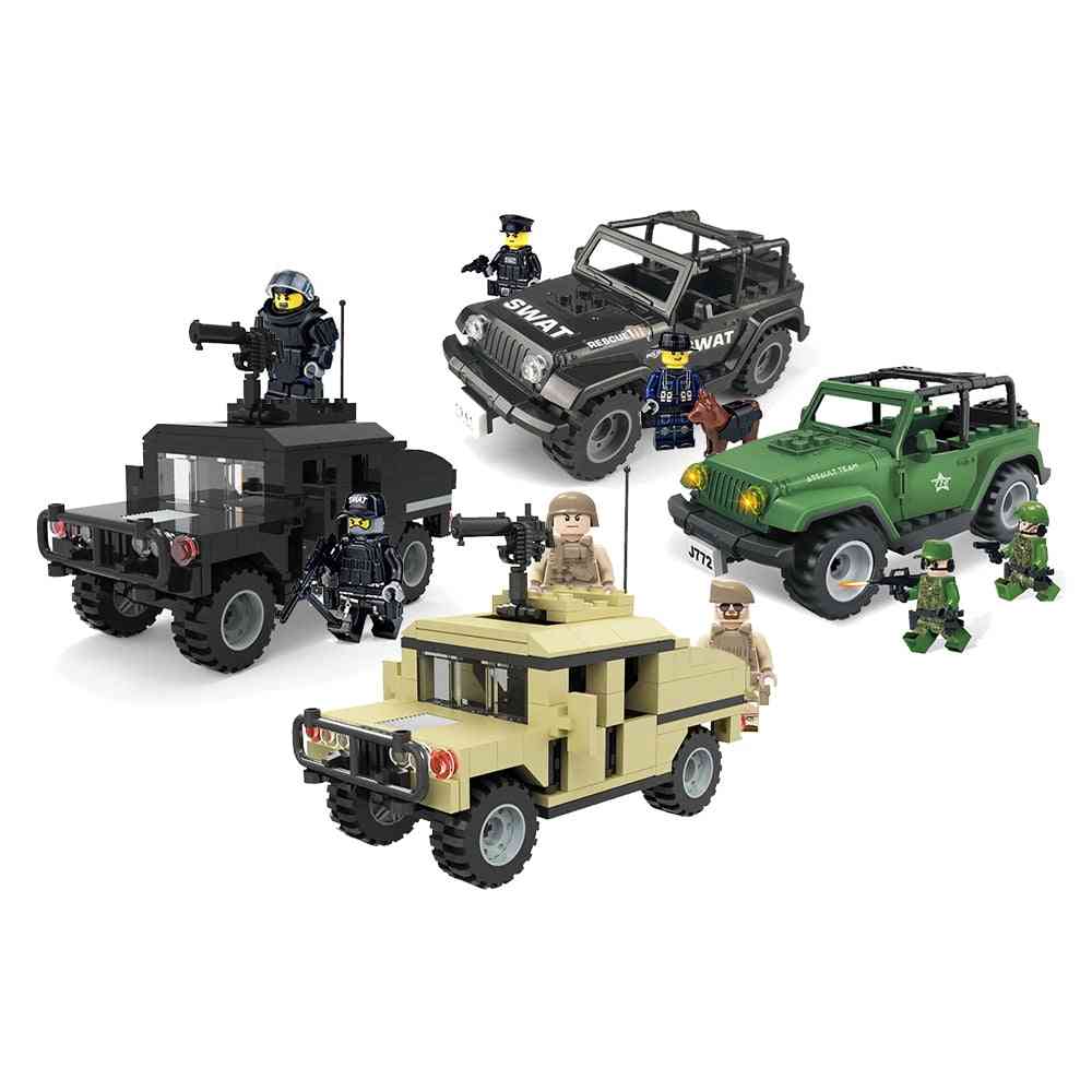 Enlighten building block city speciai police swat team jeep jouet éducatif brique - figure 1632