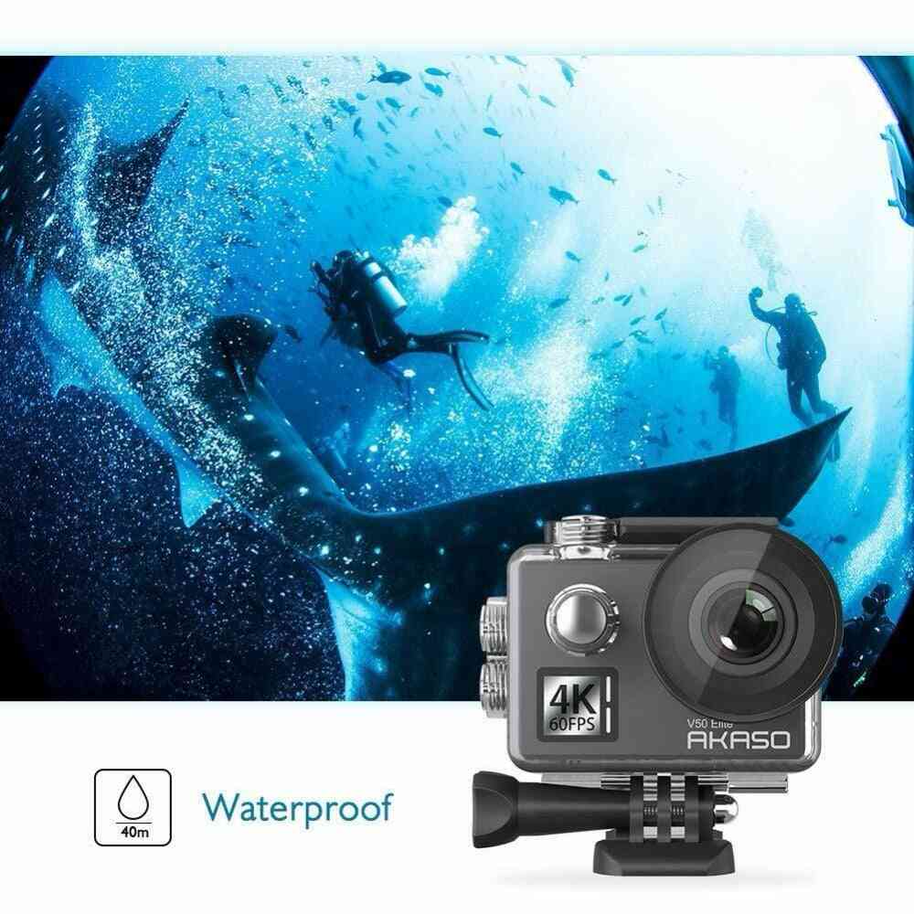 Waterproof, Touch Screen Wifi Action Camera With Voice Control And Helmet