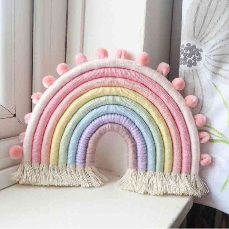 DIY corda arco-íris decoração de parede pendurada à mão nórdica quarto do bebê - 1