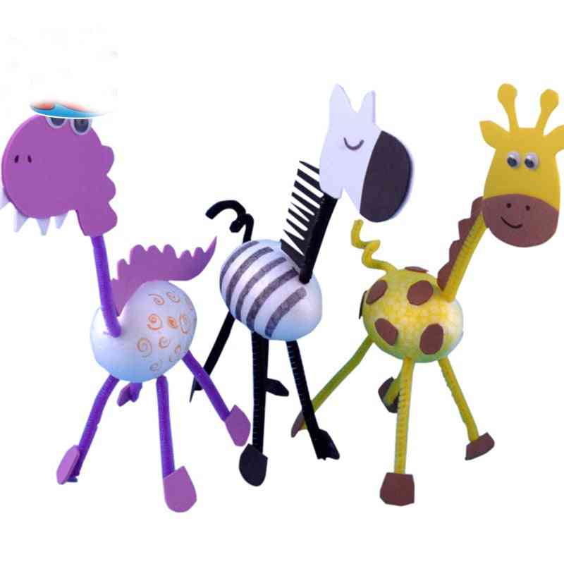 DIY domowe, zwierzęta 3D przedszkole do nauki wczesnej edukacji zabawki dla dzieci - dinozaur
