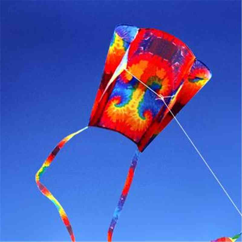 Kleurrijke parafoil vlieger met 200cm staarten - 30m vlieglijn buiten zacht vliegerspeelgoed voor kinderen - type 1
