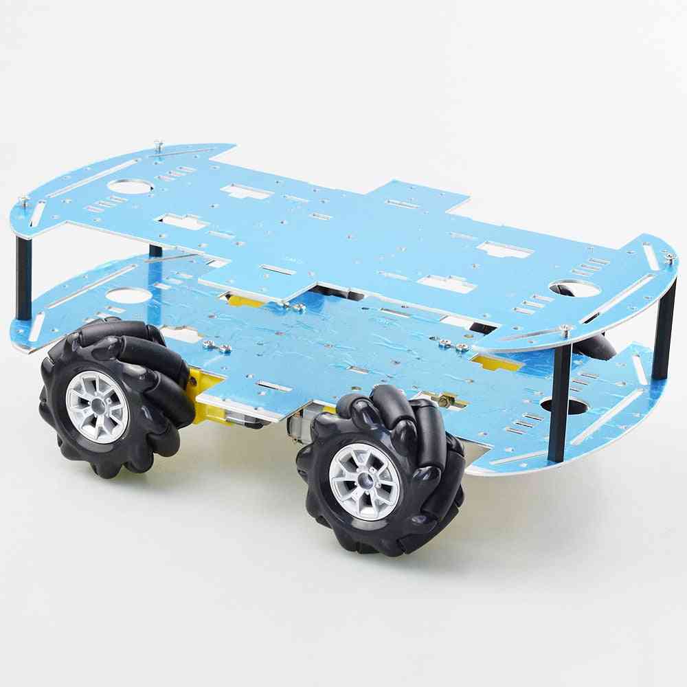 El más barato kit de chasis de coche robot direccional de rueda mecanum con motor tt de 4 piezas para arduino - coche de doble placa