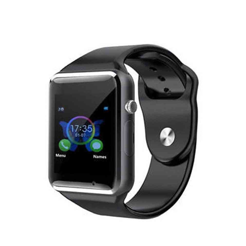 Smart watch phone touch screen posicionando relógio masculino e feminino (preto) -
